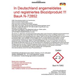 A.K.B.2000(m&sup2;), Hochkonzentrat, Gr&uuml;nbelagentferner Algenentferner, 0210 (10L Kanister + 2 Spezialreiniger + 1 Ausgiesser)