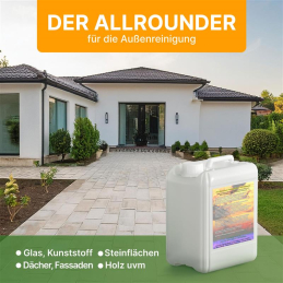 A.K.B. Algenentferner,Grünbelagentferner 60-Fach Vollkonzentrat 6465. (5 Liter Kanister) ,idealer Dachreiniger , Steinreiniger , Fassadenreiniger
